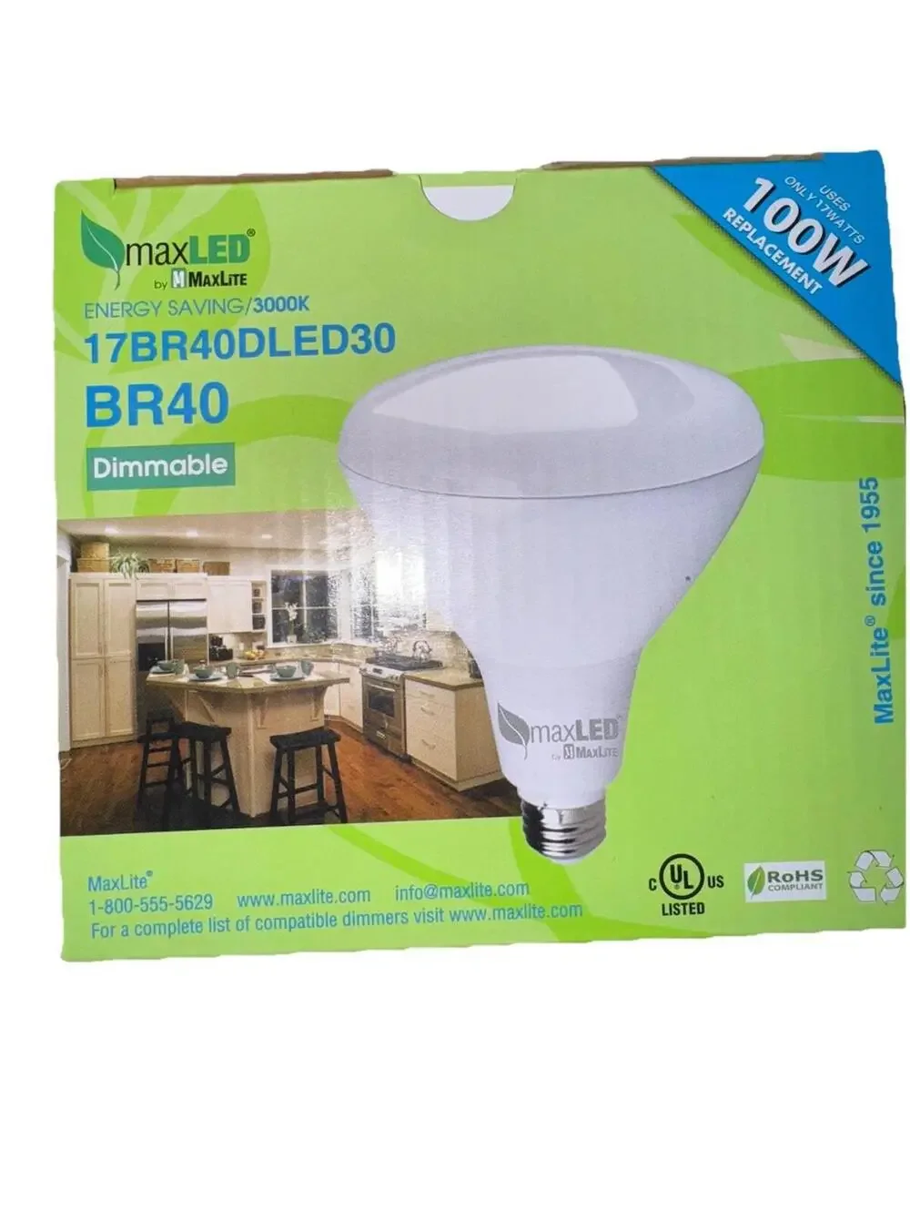 MAXLITE 12P30LNDLED27FL 12W 850 LUMENS 25,000HRS LONG NECK DIMMABLE FLOOD LIGHT